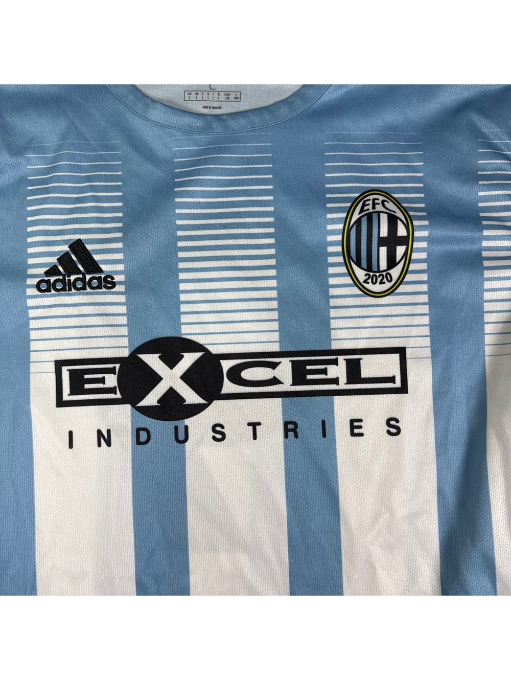 adidas EFC striped soccer jersey large - Picture 2 of 8